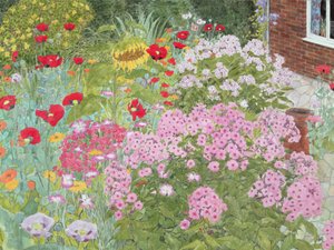 Bloemenborder met zonnebloem